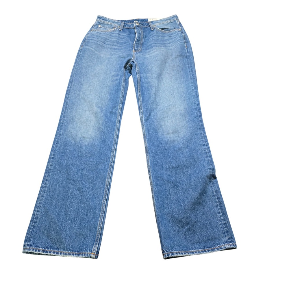 Rag & Bone Alex High-Rise Straight Jeans woemns 30 Blue Denim Button Fly
